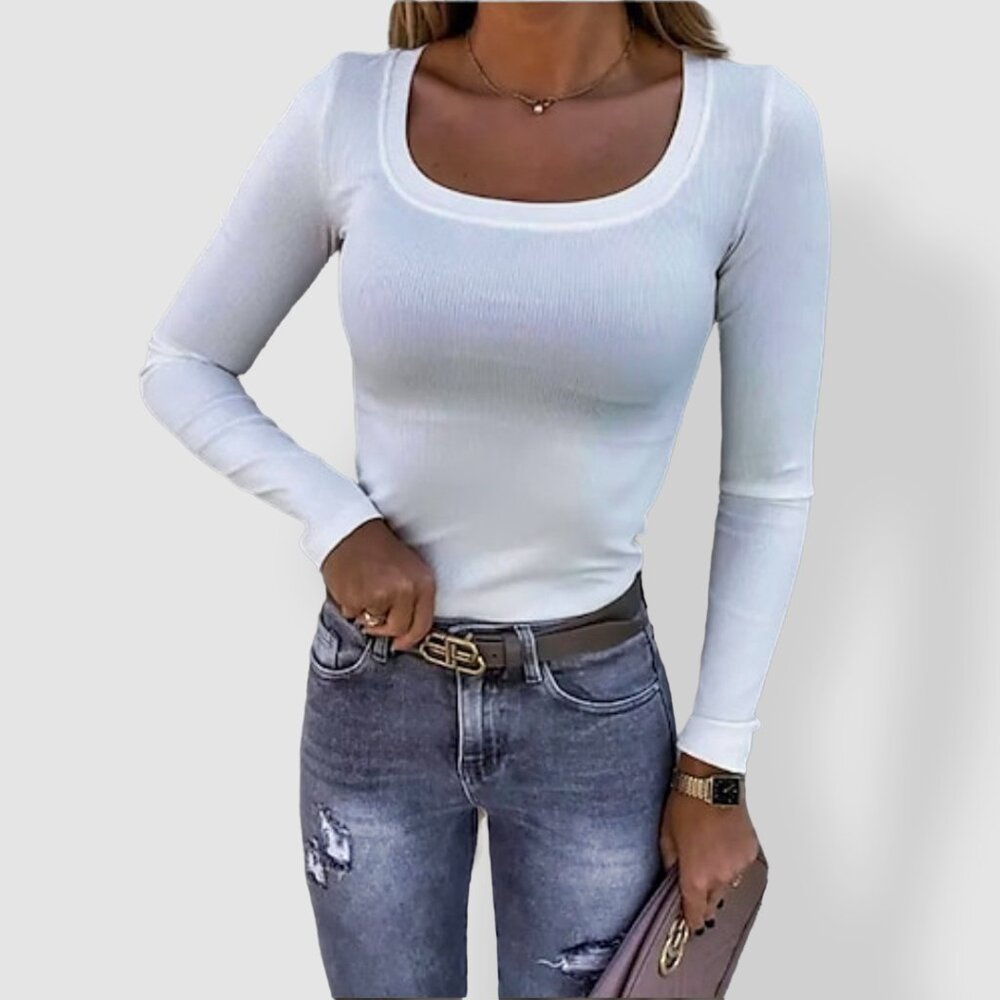 U-Neck Long Sleeve Tee